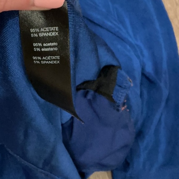 Chico's Travelers Women's Cobalt Blue Jacket Shrug 3/4 Sleeve Slinky Size LG/2 - Picture 5 of 9